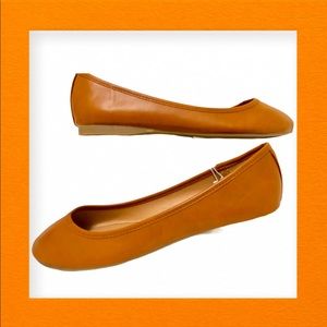 Universal Thread Everly Faux Leather Slip-on Flats in Cognac Brown Women’s 7 NIB